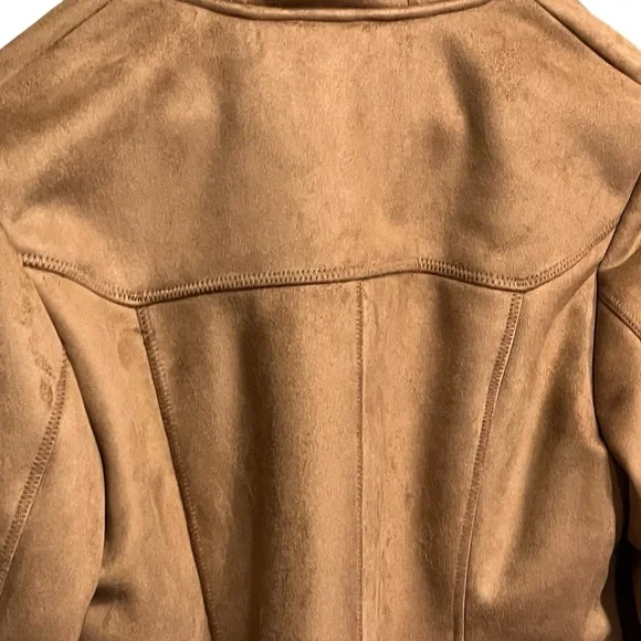 Weatherproof Brown Suede Coat with Fur